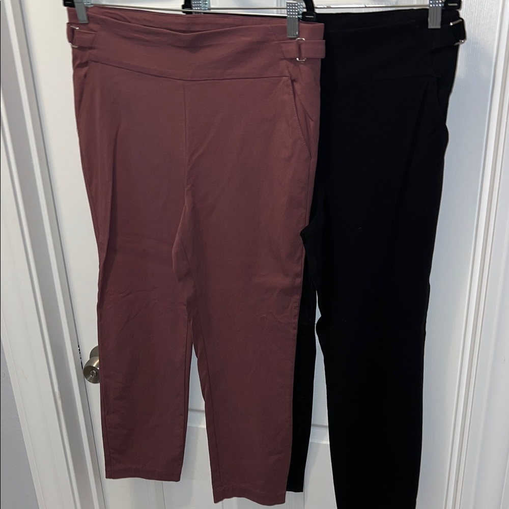 Maurices Black and Mauve Cropped Pants